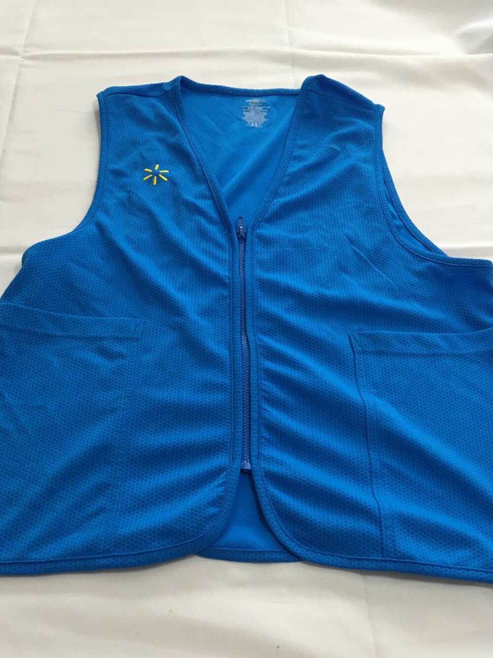 Walmart Uniform Vest Employee Mens Large Blue Zip